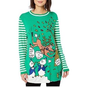 New Whoopi Goldberg No Smoke No Fly Christmas ugly Sweater- LARGE